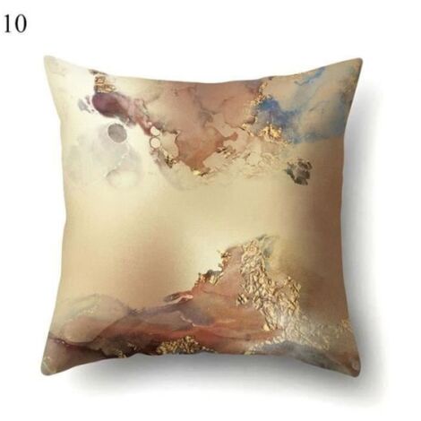 TAIE OREILLER Taie d\'oreiller imprimée à Texture de marbretaie d\'oreiller décorative rétro marronmulticolore - Type 10 (1/4)