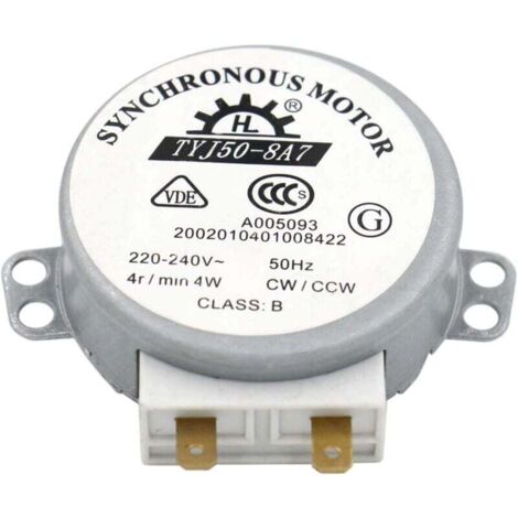 Moteur TYJ50-8A7 220-240V AC 4R / Min CW/CCW 50Hz pour table de tour de four à micro-ondes VDE listé, (1/5)