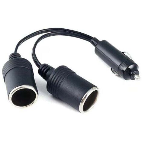 Allume Cigare Voiture Double, Prise Allume Cigare 12 Volts Chargeur de Voiture Fiche Mâle à 2 Voies Prise de Cigarette Rallonge Câble de Câble (1/5)