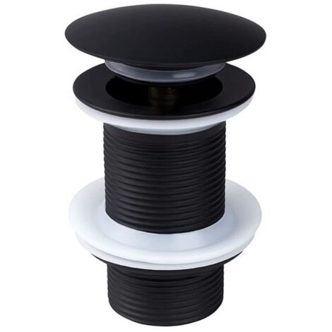 Bonde de Lavabo Pop Up Noir Universelle, Bonde de Vidange Sans Trop Plein, Bonde Universelle sans Trop-Plein pour Lavabo et évier (1/4)