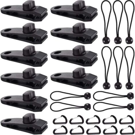 Clip de Bâche Tente, 30 Pièces Pince Bâche, Clips de Tente, Clips de Bâche Résistants, Tarp Clip Auvents, Clips de Tente de Bouche de Crocodile pour Tentes, BâChes, Auvents, Caravanes (30pcs) (1/5)