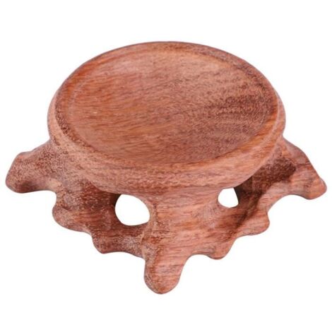 Support de boule de cristal, support en bois massif rétro de petit volume de style nostalgique, base en bois pour la maison (1/4)