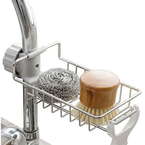 YULIAO Cuisine Porte-éponge, Robinet Support de Rangement, Support pour Robinet d'Évier-Suspendu Organisateur, pour Évier de Cuisine et Salle de Bain