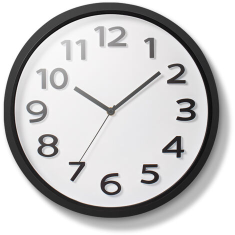 Horloge plastique noir D28cm créateur d'intérieur (1/5)