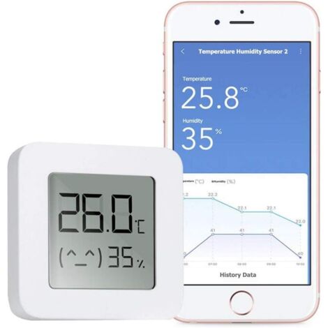 Mezheng – Hygromètre thermomètre Bluetooth – Mini numérique haute précision – Moniteur température humidité pour maison bureau – Affichage LCD clair