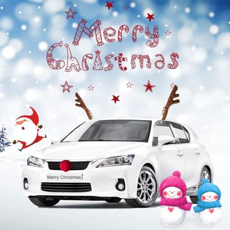 Bois De Renne Pour Voiture - Déco De Noël - Kit Avec Nez Rouge - Fixation Facile - Tissu Oxford Résistant - Accessoire Festif Pour Auto