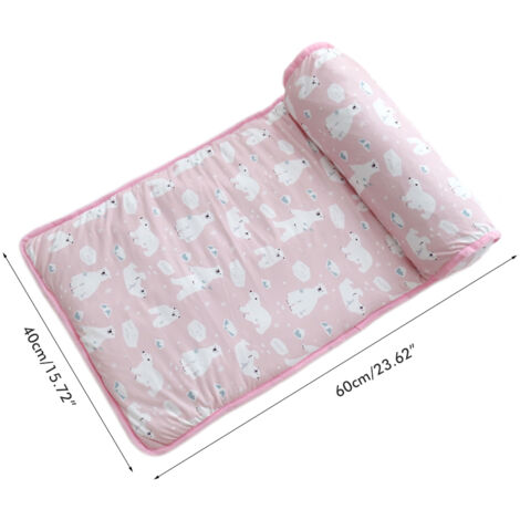 Tapis Rafraichissant Chat, 60x40CM Tapis Rafraichissant Chien Tapis pour Chien Rafraichissant avec Oreiller, Auto Refroidissant Tapis Fraicheur pour Animaux Domestiques Reste Froid Plus Longtemps