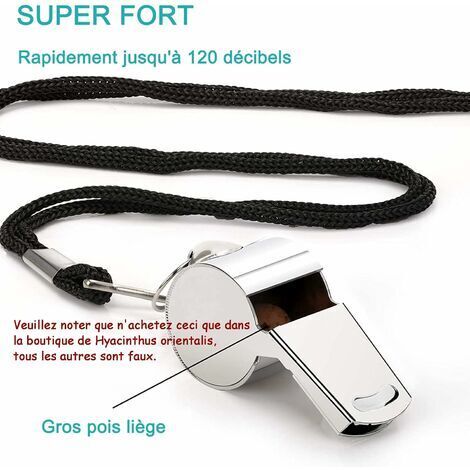 Lot de 15 Sifflets de Sport en Acier Inoxydable, Metal