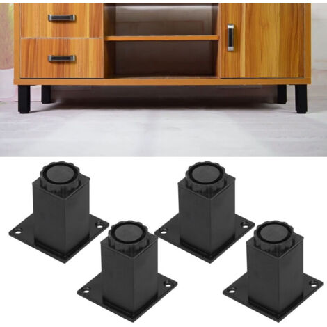 4 Pièces Pieds de Meuble, 80 mm Pieds de Meubles Réglables, Pieds de Support en Fixation en Métal pour Meubles/Table/Chaise/Bureau/Cuisine/Armoire/Canapé (1/5)