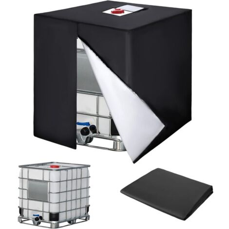 Bâche Réservoir d'eau IBC 1000 L Couverture Container Citerne Eau Pluie avec Fermeture éclair Coupe-Vent Anti-UV 420D Résistant à la Déchirure (1/5)