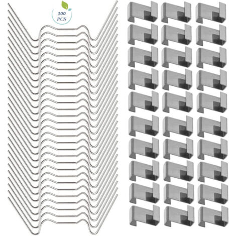 100 PCS Clips de serre pour verre, Clips de fenêtre de serre en acier inoxydable Accessoire pour serre(50 PCS 304 Clips de fil en acier inoxydable W, 50 PCS de chevauchement en acier inoxydable 301 Z) (1/5)