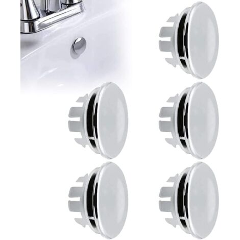 Lot de 5 bouchons de trop-plein pour évier – Plastique ABS durable – Diamètre extérieur 35.4mm – Résistance à la corrosion – Mowze