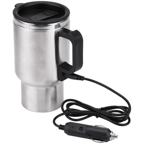 Thermos électrique - 65 ℃ 12V voiture électrique Bouilloire Tasse Voyage en acier inoxydable Chauffage Parfaits for Café Thé, 450ml (1/5)