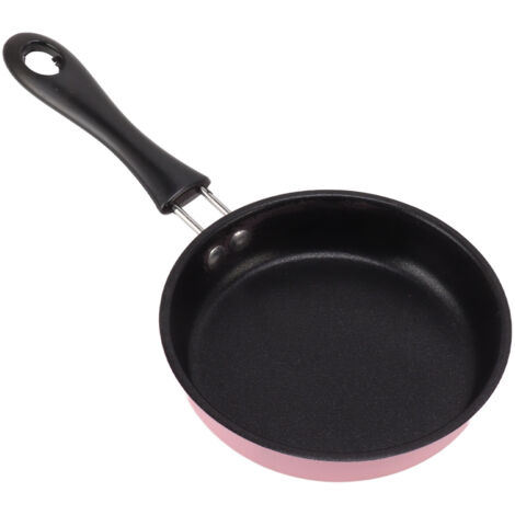 Mini poêle à frire en acier inoxydable, poêle à Induction ronde pour petit déjeuner, petite poêle à œufs avec manche Long de 12cm