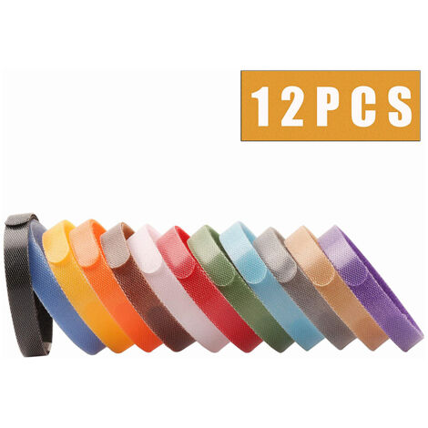 Chiot Colliers Lot de 12pcs 12 Couleurs Collier ID d'Identification Réglable Ruban Auto-Adhésif pour Chiot