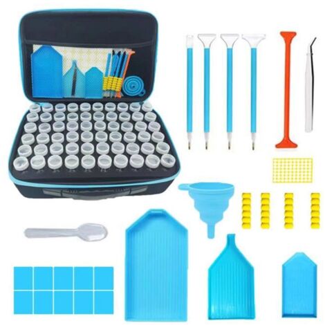 Diamond Painting Accessoires Boite De Rangement, 120 Emplacements, Complet Broderie Diamant Painting Broderie Accessoires - H Set (1/4)