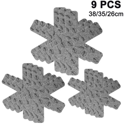 Lot de 9 protections pour casseroles et poêles et 3 tailles différentes.
