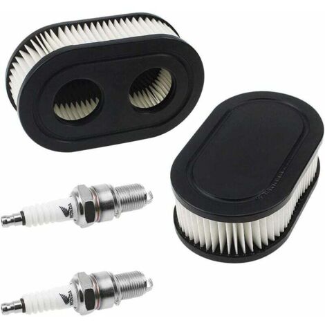 Filtre à Air Briggs & Stratton 798452 et 5432 - Pièces de Moteur pour Tondeuse à Gazon 593260 avec 2 Bougies d'Allumage (1/5)