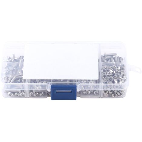 340pcs Coffret de Boulon Vis Ecrou Hexagonal à Tête Ronde Bombée en Acier Inoxydable 304, M3 X 5/6/8/10/12/14/16/18/20mm (1/5)