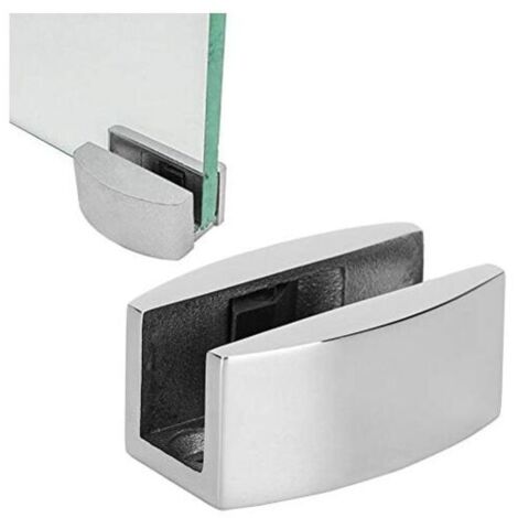 50x23mm Guide Porte Coulissante en Verre, Butée Oscillation de Guide de Rouleau de Plancher de Porte Acier Inoxydable pour les Portes Coulissantes en Verre Sans Cadre(Éclairer) (1/5)