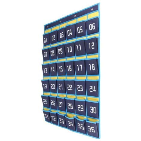 36 Pochettes NuméRotéEs Tableau TéLéPhone Portable Organisateur Suspendu Sac de Rangement Suspendu pour Calculatrice de Classe