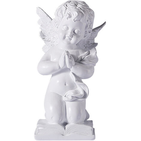 Figurine de jardin ange, statue en train de prier, résistante aux intempéries & au gel, balcon, blanc
