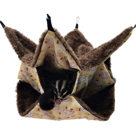 Hamac Pour Petit Animal De Compagnie, Hamac À Sucre Triple Lit Hamac Pour Rat, Cochon D'Inde, Accessoires De Literie Confortable Furet Tunnel Pour Petits Animaux (1/2)