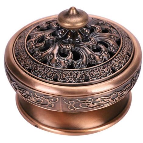Petit Encensoir Brûle Encens Lotus Bouddha Porte-encens Bronze Vintage Brûleur d\encens Charbon Poêle Luxe Support Encens