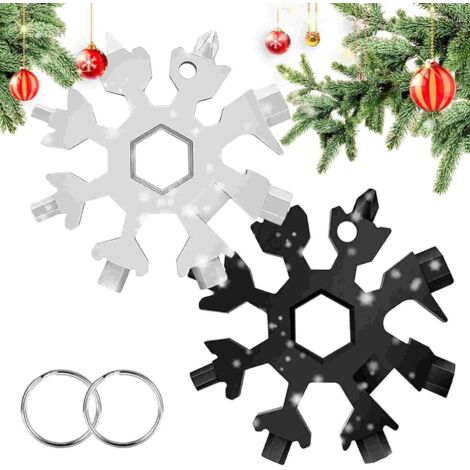 2 PCS 18 en 1 Outil multifonction flocon de neige, flocon tournevis, Outil Tout Puissant en acier inoxydable portatif, Outil Flocon Neige Multifonction. (1/5)