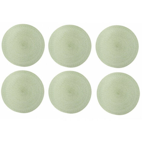 Lot de 6 sets de table ronds - D 33 cm - Vert - Livraison gratuite
