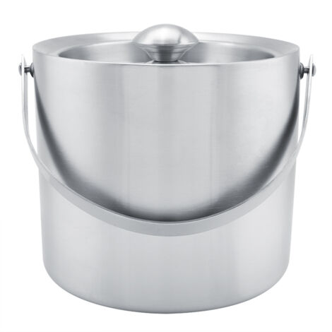 Seau à glace à double paroi en acier inoxydable avec couvercle pour fêtes de mariage (3L)