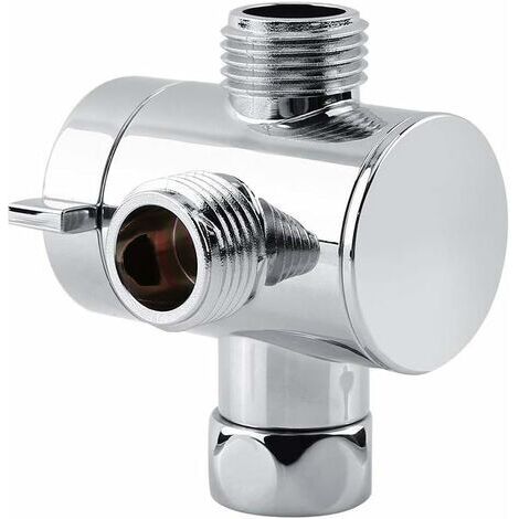 Inverseur Robinet Douche De Pommeau De Douche Multifonctionnel à 3 Voies, Adaptateur De Pommeau De Douche pour Bras De Douche Monté, G1 / 2"pièces De Rechange De Robinet en T pour Lavabo De Cuisine Ep
