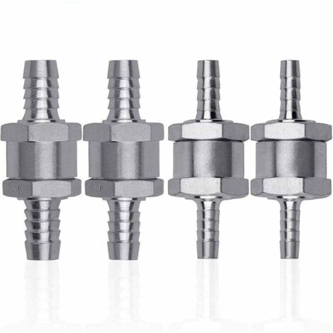 4 Pcs Clapet Anti-retour Gasoil en Alliage d'aluminium, 6/8/10/12mm Clapet de Carburant avec Flèche pour Essence Diesel Voiture Bateau Moto (1/5)