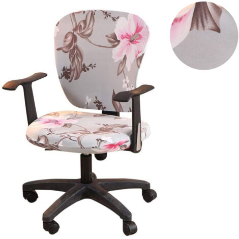 Housses de chaise de bureau d'ordinateur, housses de chaise pivotantes lavables extensibles universelles en polyester UNIQUEMENT Housses de chaise (Style 3) (1/5)
