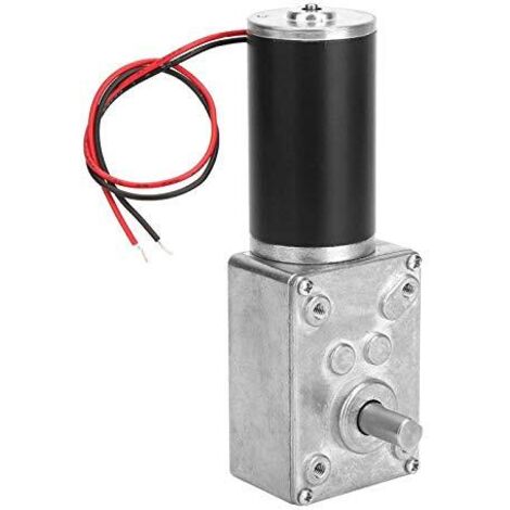 Le moteur engrenages vis sans fin, haute Torsion Spee-d rduit la bote de vitesses lectrique arbre rversible de 8 mm 12V(12V 200RPM) (1/5)