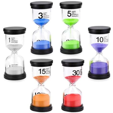 Sablier Pour Enfants, 6 Couleurs Sabliers Pour Enfants, Minuterie De Cuisine, Kit Sablier Coloré