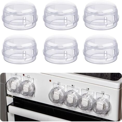 6 Pièces Couvre Sécurité pour Cuisinière,Boutons Protection Cuisinière, Couvre Bouton de Cuisinière, Protections Du Bouton Poêle pour Protection Serrures Bébé Cuisine Sécurité (Blanc) (1/5)