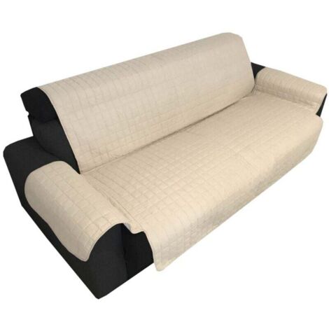 Couverture de canapé L'ÉLÉGANCE DE LA CRÈME ANTI-TACHE MATELASSÉ SUPÉRIEURE LISSE 1 PLACE-cm. 55 (1/4)