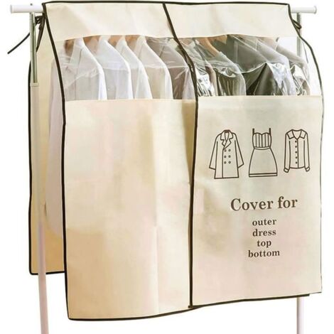 Housse Protège Housses de Vêtements 90 × 110cm Beige Housse de Anti-Poussière Protection Portant Universelle Garment Covers (1/4)