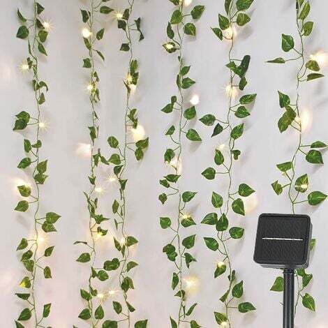 Guirlande Lumineuse Exterieure Solaire 10M 100 LEDs, Lierre Artificiel Guirlande Lumineuse pour Jardin, Cour, Maison, Patio, Exterieur Célébration, Fête de Mariage Décoration (1/5)