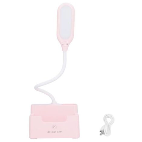 Protection des yeux lampe de bureau lumière tactile multifonctionnel lampe de bureau lumière blanche lumière chaude (rose)
