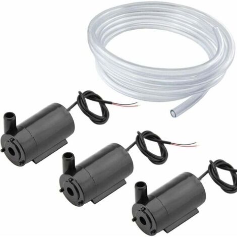 3pcs DC 3V 5V Mini Pompe Submersible Pompe à Moteur DC Micro,DC Mini Pompe à Eau Brushless+ 3M Tuyau Transparent (1/5)