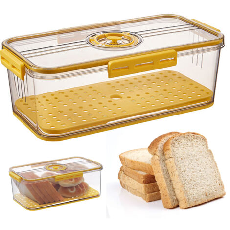Tuserxln – Boîte à pain hermétique avec couvercle – Design à clipser – Matériau plastique durable – Dimensions 32,5x17,5x11 cm – Pour conservation optimale (1/5)