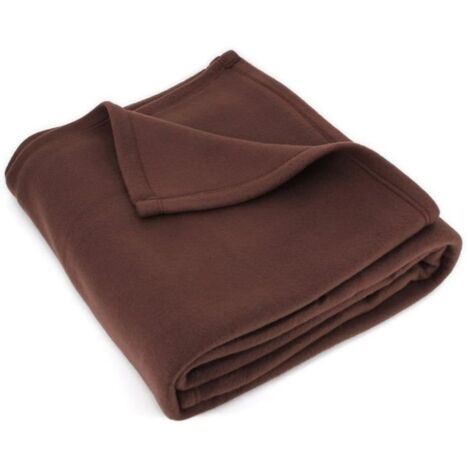 Couverture 150x210 cm Isba marron Chocolat 100 Polyester 320gm2 non-feu (1/4)