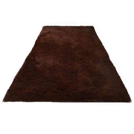 Tapis Salon Shaggy - Marron - Rectangulaire - Synthétique - 100160 cm (1/4)