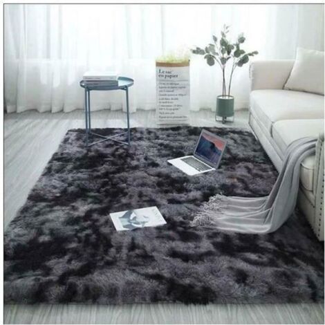 Tapis de Salon Shaggy 160x230 en Peluche Gris Foncé gris foncé 160x230 cm (1/4)
