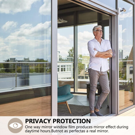 MARAPON Film pour Fenêtre Opaque 0,445x4 m avec Adhésion Statique sans Colle Film Dépoli pour Intimité Protection UV Idéal Salle de Bain Bureau et Cuisine