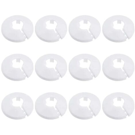 Lot de 12 colliers de pipe en PVC pour tuyaux de 15 mm – Cache-tuyau rond blanc 45 mm – Installation rapide pour radiateurs et climatisation (1/5)