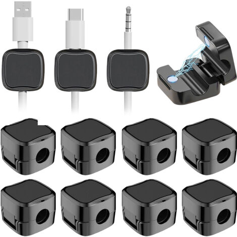 Organisateur de cordon magnétique, gestion des Clips de câbles de bureau, support de fil pour table de nuit, appareils de cuisine, fournitures de bureau, paquet de 12 (1/5)