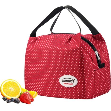 Sac Isotherme Repas Pour Femme - Capacité Généreuse - Tissu Oxford étanche - Bandoulière Amovible - Pour Travail, école, Pique-nique (Rose)